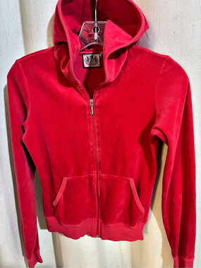 Vintage Juicy Couture Barbie Rhinestone Y2k Prep Hoodie Velour Zip-Up Hoodie Pin